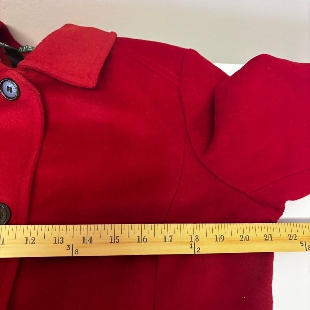Lauren Ralph Lauren Wool Blend Coat Jacket Red Women’s Size 12 - Picture 14 of 16